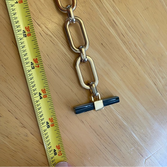 MICHAEL KORS Gold Link Chain Belt w/ Marble Accent